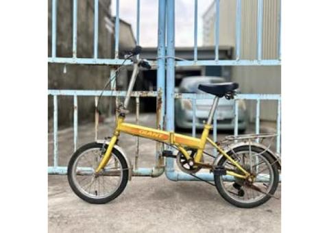 老雕級經典車 捷安特 黃色 GIANT FD-606 16吋折疊腳踏車