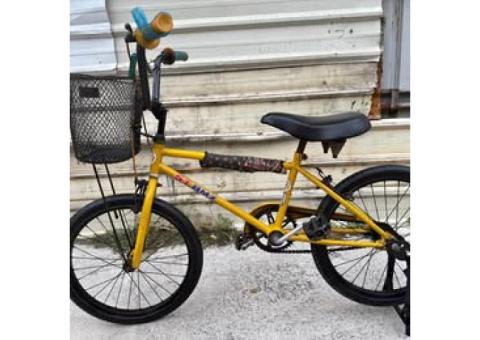 A280 二手20吋單速ST BMX黃色帶籃子腳踏車