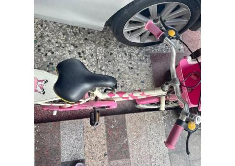 小女孩粉紅腳踏車