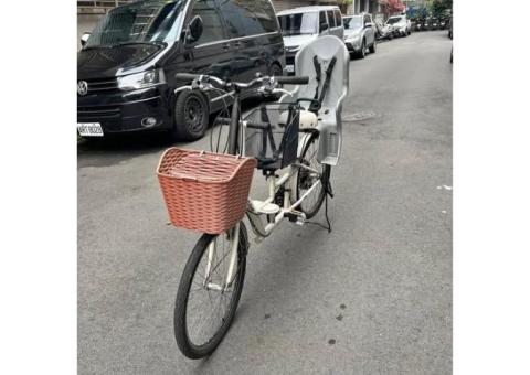 雙載親子變速腳踏車 雙寶腳踏車 白色變速