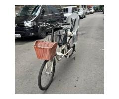 雙載親子變速腳踏車 雙寶腳踏車 白色變速