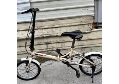 B95二手16吋單速白色折疊腳踏車